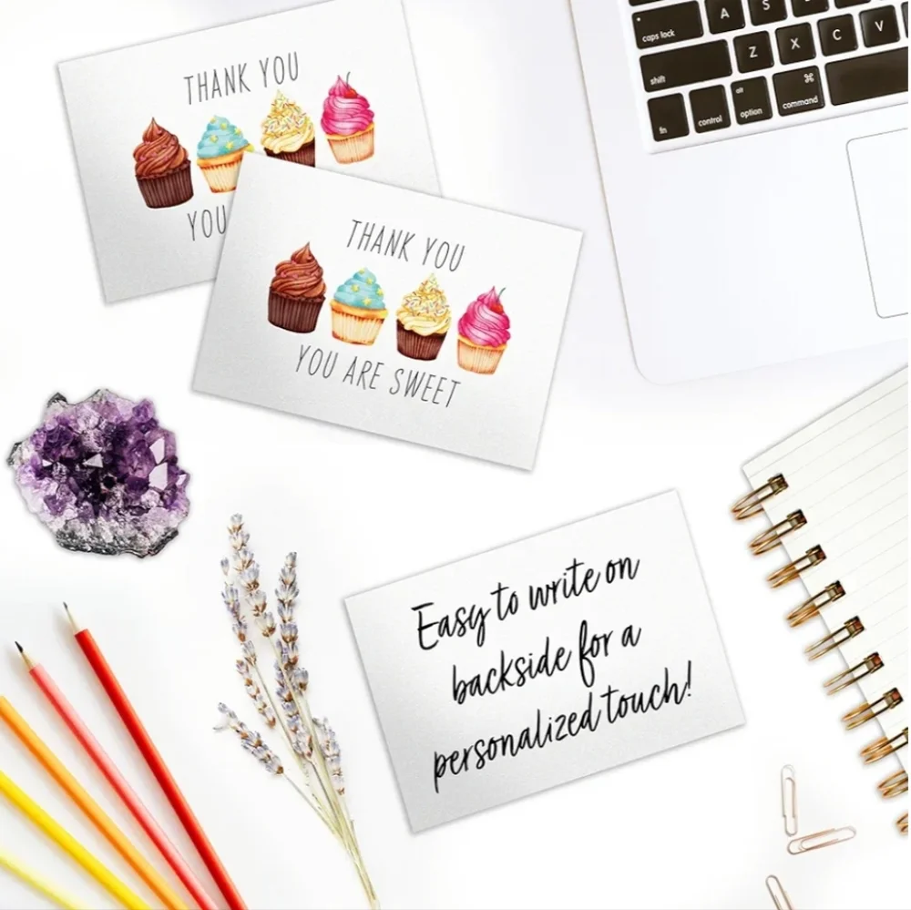 50 4x6 Sweet Thank You Insert Cards